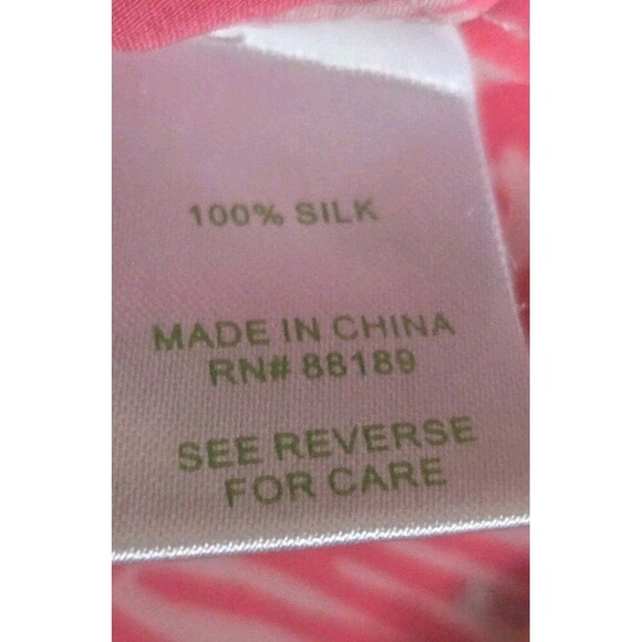 Lilly Pulitzer  Silk Blouse Women's Medium Pink Floral Buttons - Picture 7 of 8